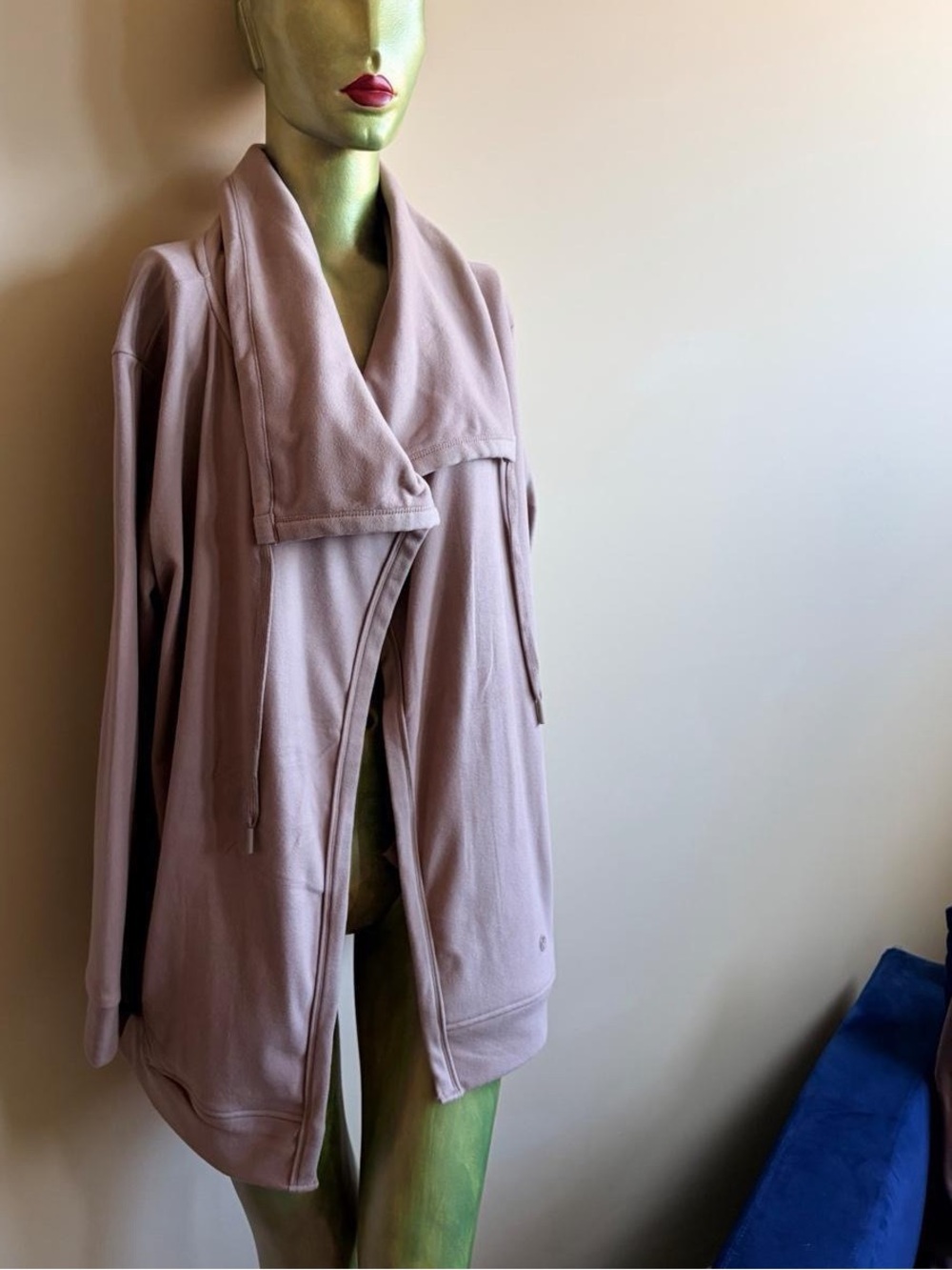 Soft Draped Open-Front Women's Jacket in Soft Tan